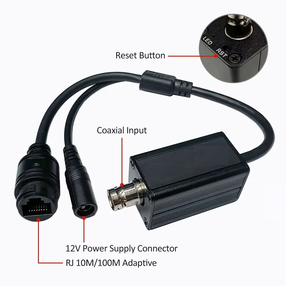 HD CAM AHD IP TVI DIS 防犯カメラ HD AHD/TVI/CVI Signal Source Analog to IP Camera Converter 1080P