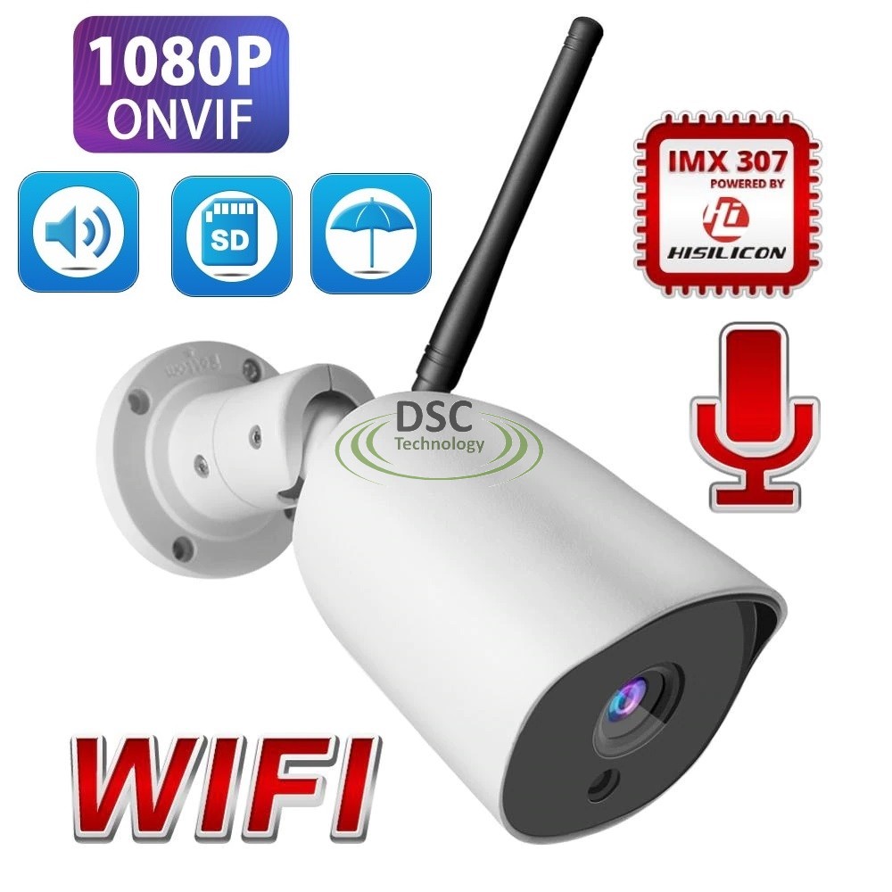 IP66 Two Way Audio IR 65FT WI-FI 1080P Security Bullet Camera Outdoor