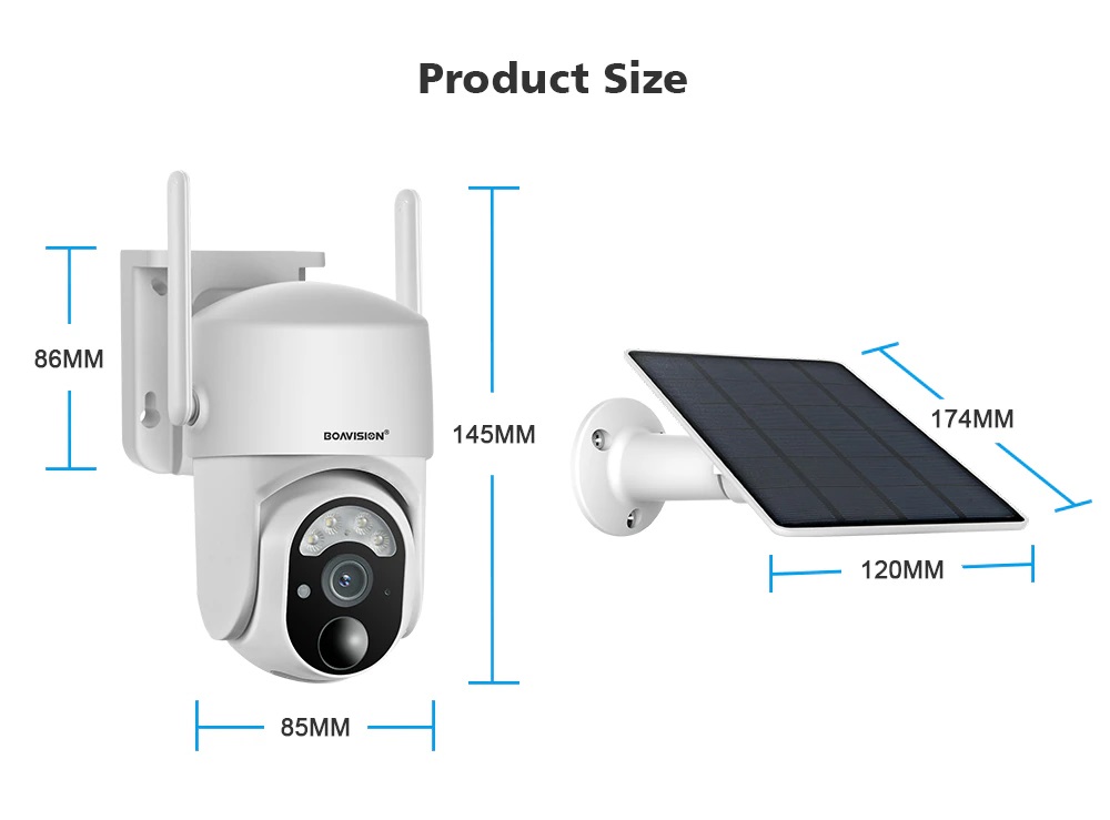 4G Caméra carte sim application téléphone 1080P 5MP VISION NOCTURNE 20  Mètres BOAVISION CCTV
