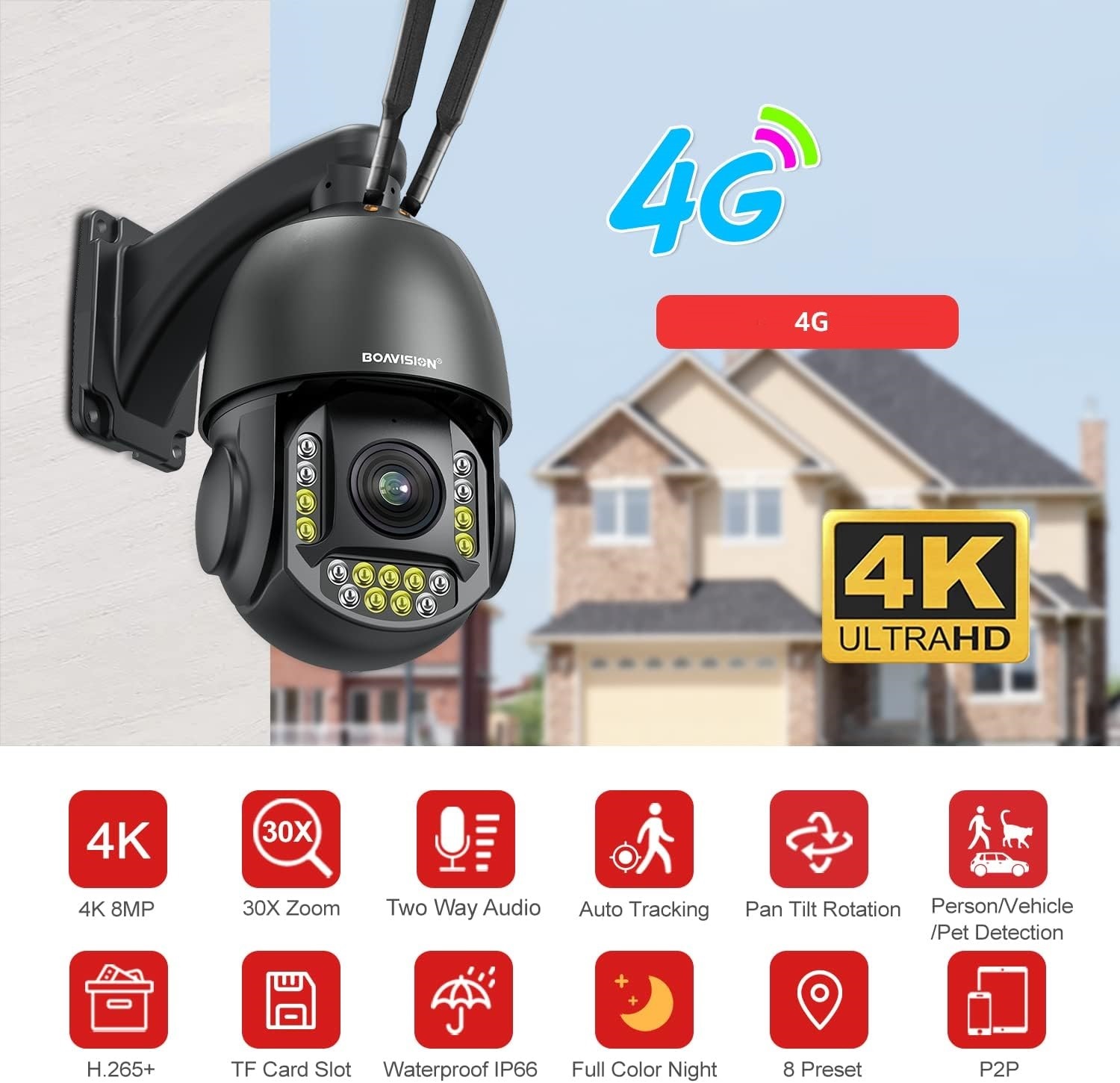 8MP 4K IP Camera Outdoor PTZ 30X 38X Optical Zoom CCTV H.265 Dome POE Vehicle Detection Security Camera NINIVISION Compatible - 30 - View #7